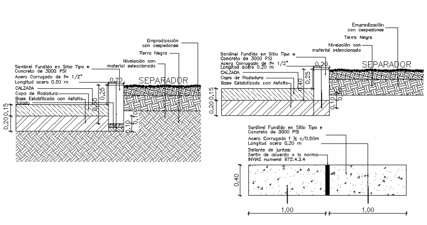 Drawings 2d view of structural blocks sectional details in autocad