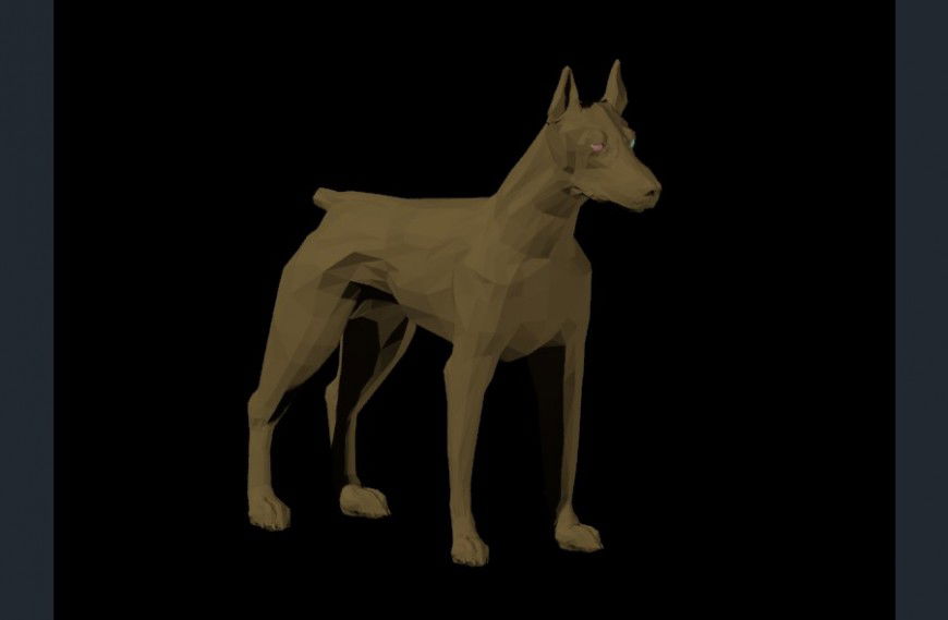 Drawings detail of dog 3d model animal blocks dwg file