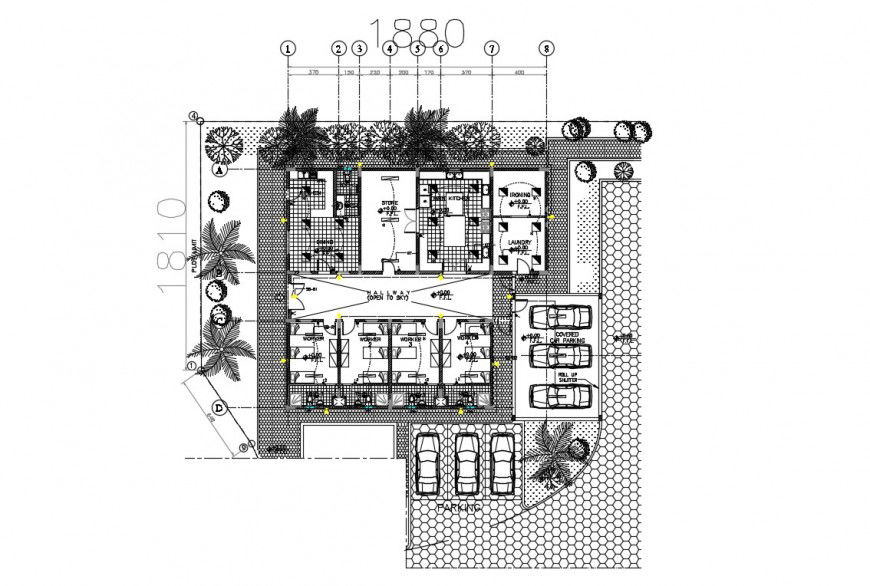 Drawings detail of laundry building units dwg file