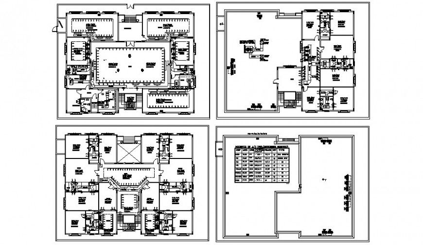 Drawings detail 2d view floor plan of building unit dwg file
