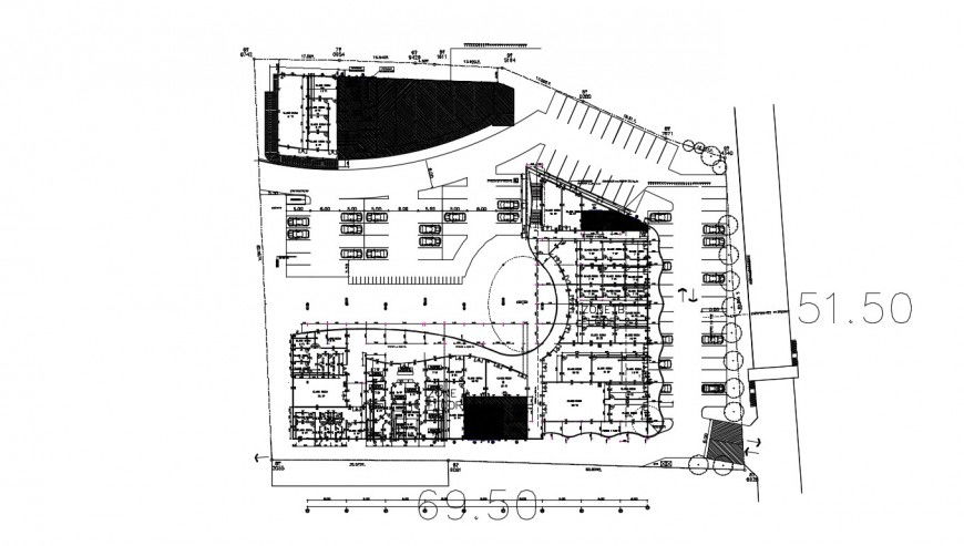 Drawings detail of commerce building plan dwg file