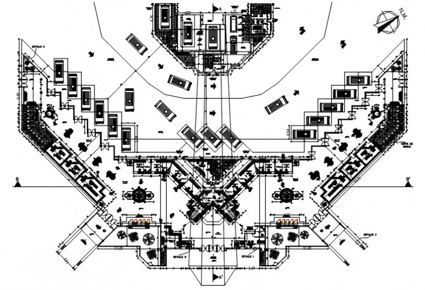 Drawings detail of commercial building planning in autocad software file