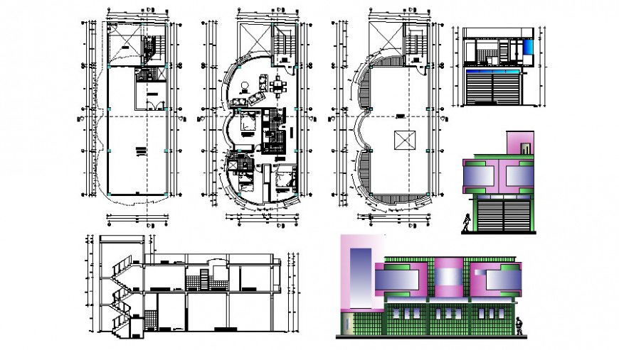 Drawings detail of living apartment 2d view autocad software file
