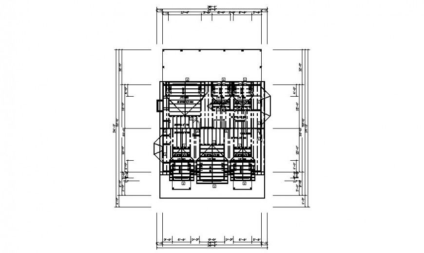 Drawings detail of roofing structure plan 2d view autocad file