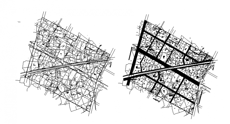 Drawings detailing of an area 2d view layout autocad file