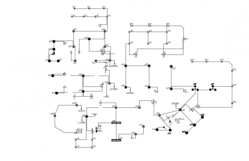 Drawings detailing of electrical circuits diagram dwg file