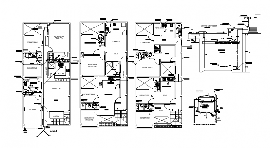 Drawings detailing of housing apartment 2d view plan dwg file