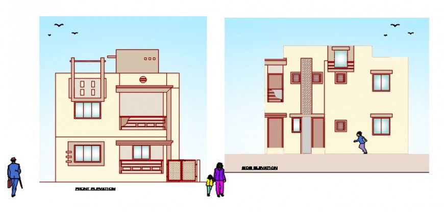 Drawings detailing of housing apartment elevation dwg autocad file