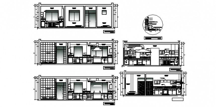 Drawings detailing of kitchen area 2d view in autocad software file