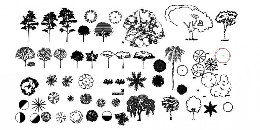 Drawings detailing of landscaping units library dwg file