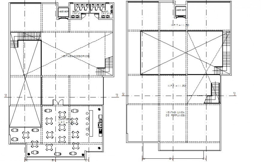 Drawings details 2d floor plan of commerce hub dwg file
