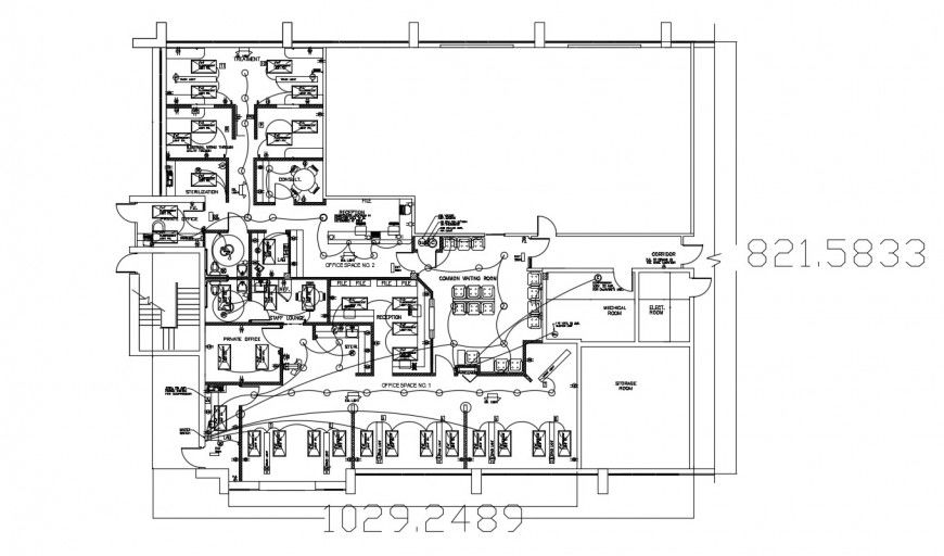 Drawings details of building with electrical layout plan dwg file
