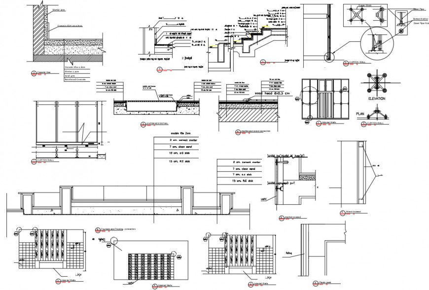 Drawings details of concreting 2d view construction details dwg file