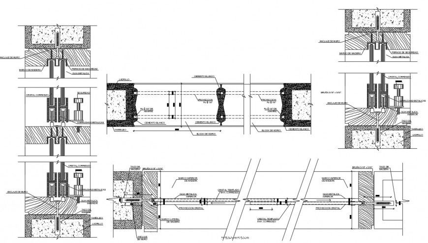Drawings details of door sectional blocks dwg file