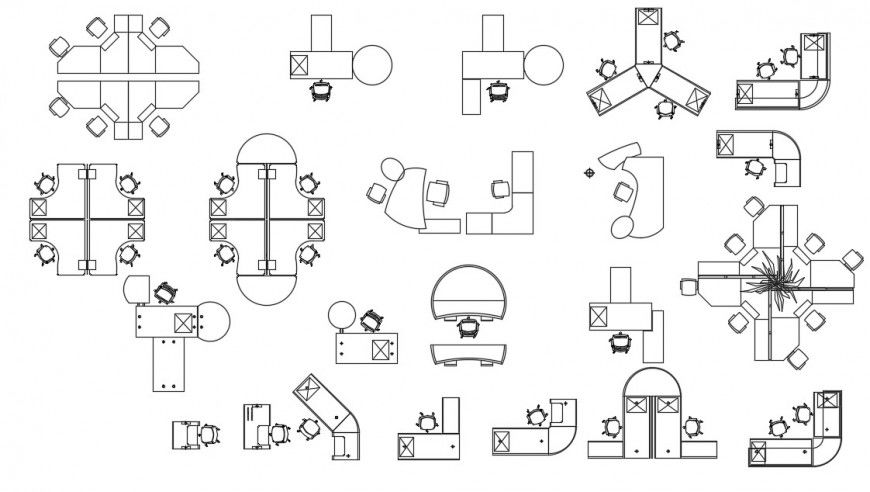 Drawings details of office furniture blocks dwg autocad file