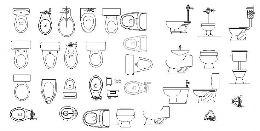 Drawings details of sanitary blocks library dwg AutoCAD file