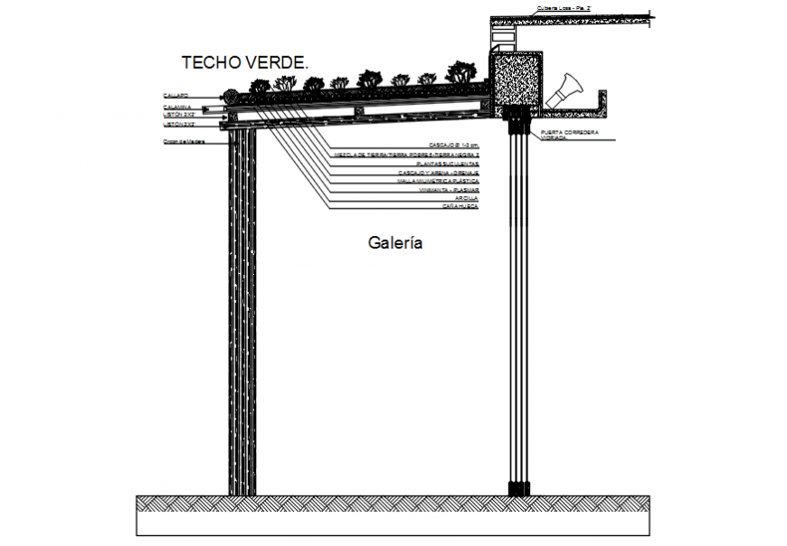Drawings details of terrace planting autocad software file