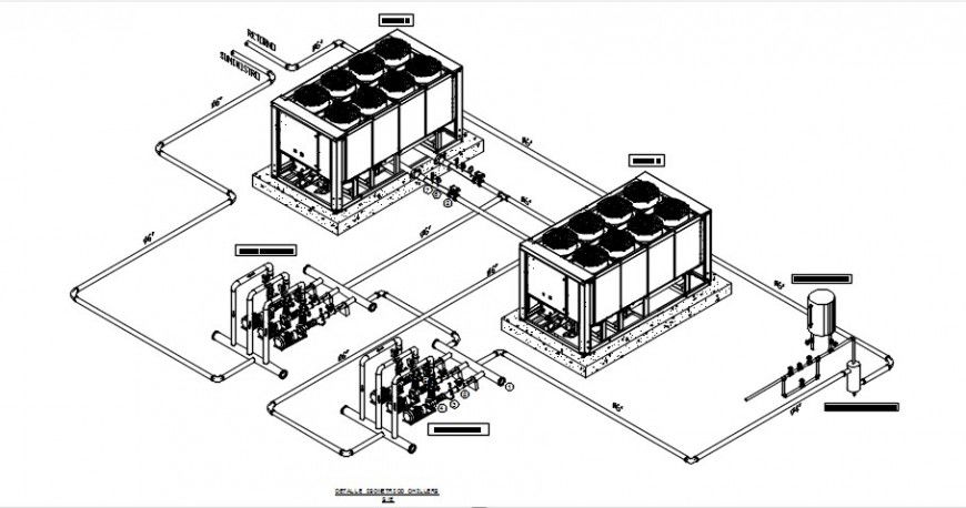 Drawings details of water treatment blocks model dwg file