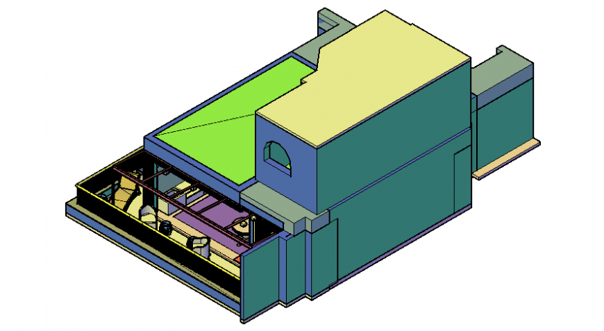 Drawings details 3d model of residential house autocad file