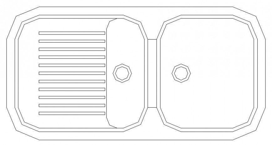 Drawings details of sink 2d view of kitchen automation units dwg autocad file