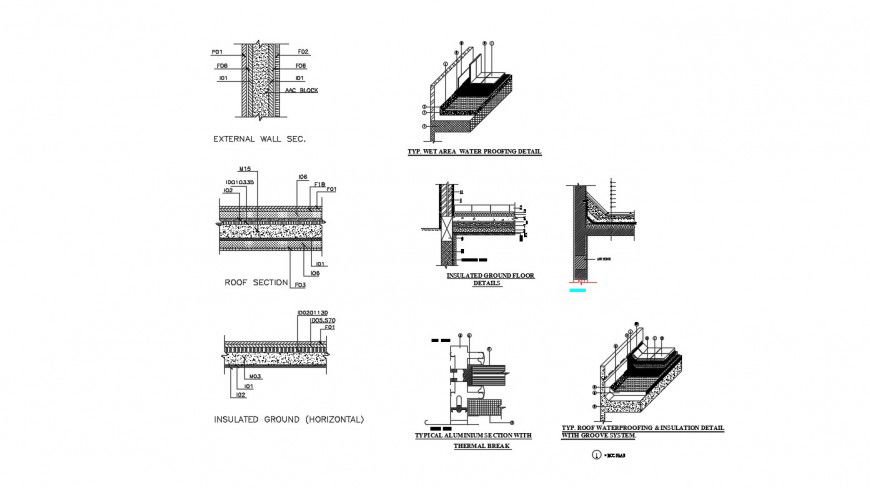 Drawings details of 2d concrete masonry blocks dwg file