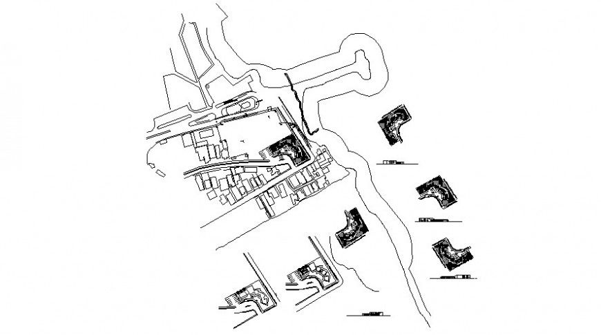 Drawings details of an area landscaping details autocad software file