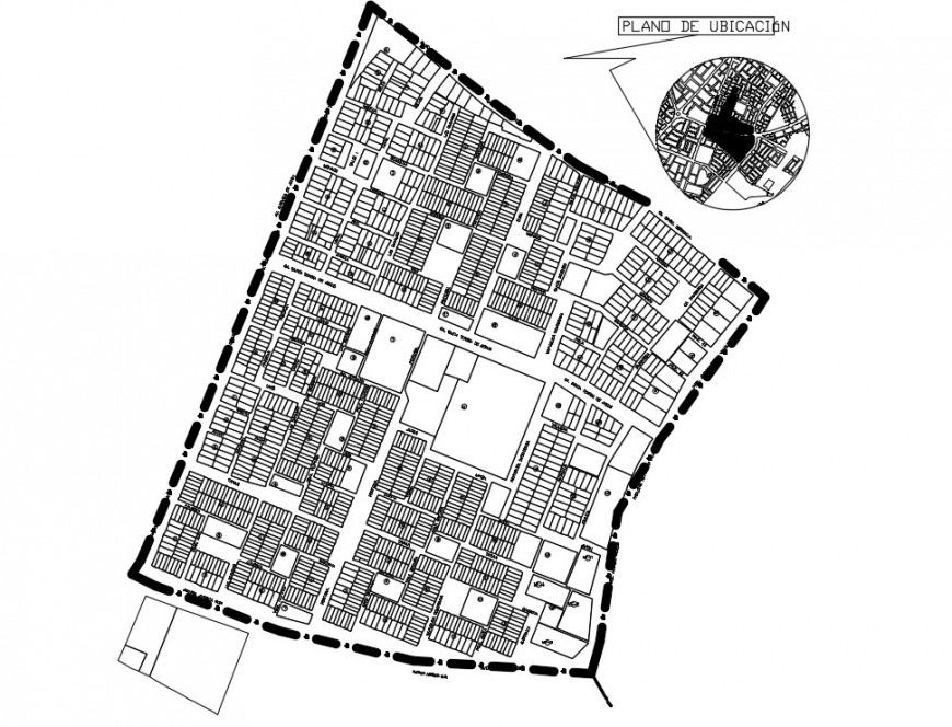 Drawings details of an area planning 2d view autocad software file