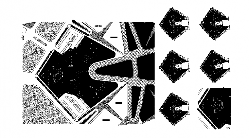 Drawings details of an area planning autocad file
