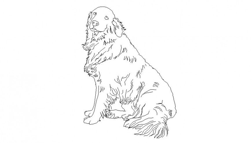 Drawings details of animal pet dog 2d view autocad software file