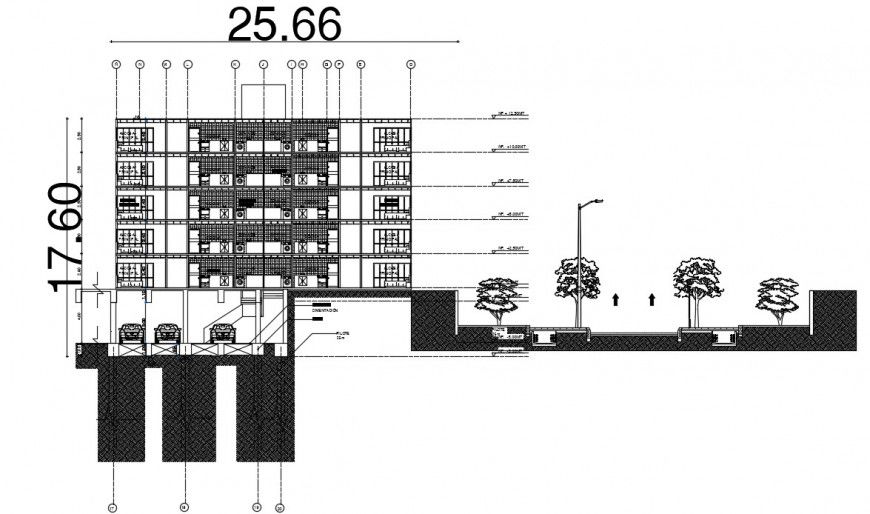 Drawings details of apartment 2d view section dwg autocad file