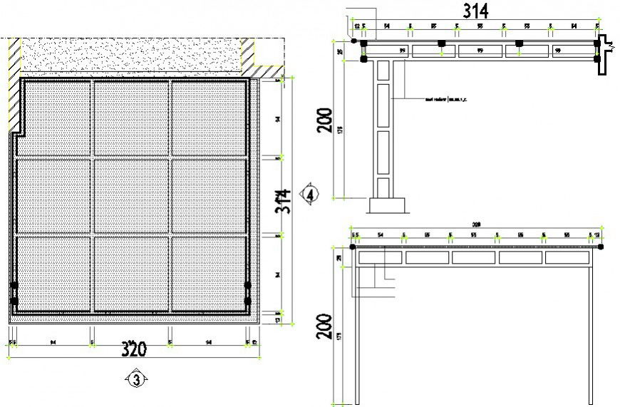 Drawings details of brick masonry units and other structure dwg file