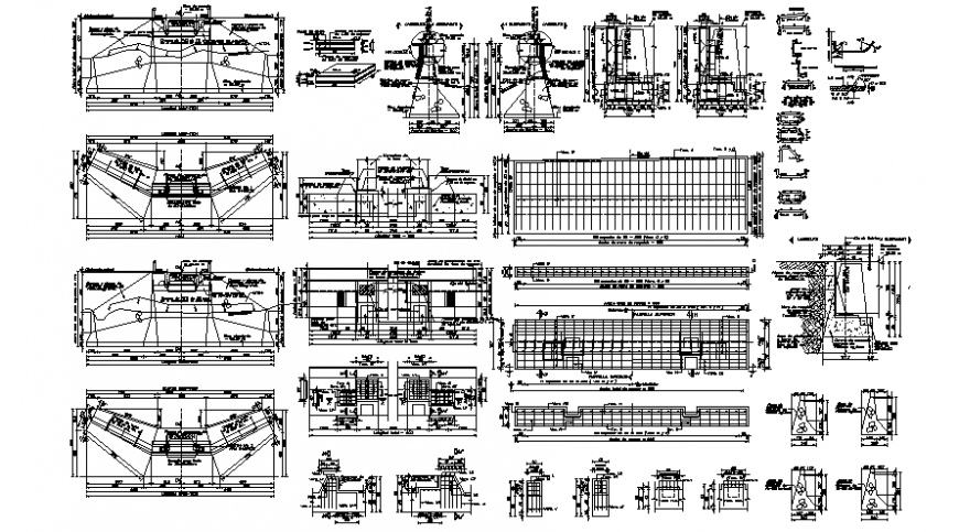 Drawings details of bridge construction structure autocad software file