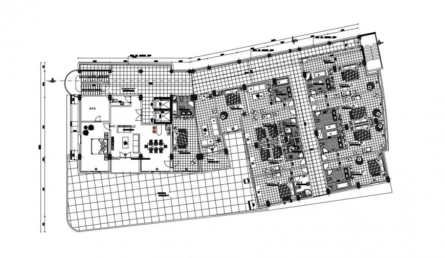 Drawings details of bungalow floor layout plan dwg file