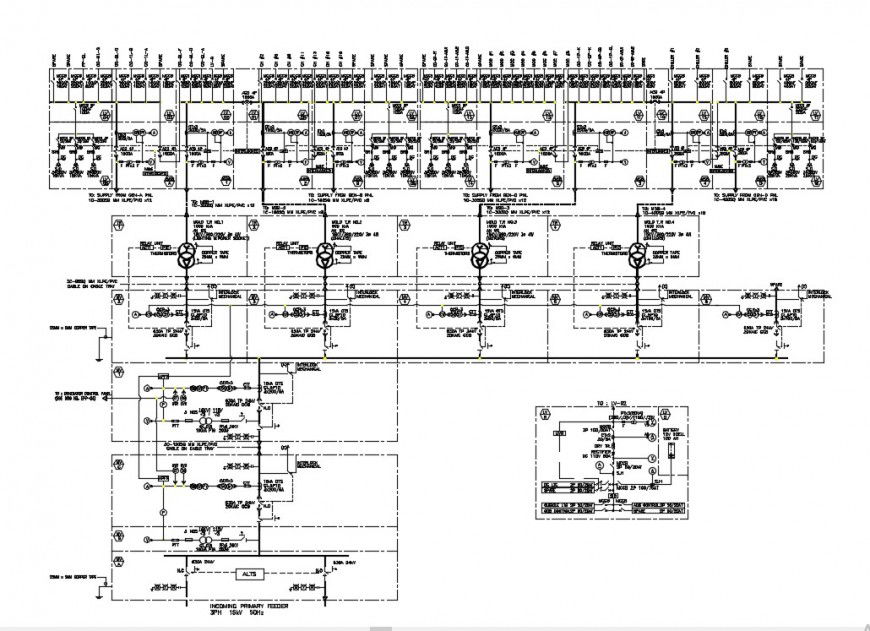 Drawings details of CAD electrical flow circuits diagram dwg file