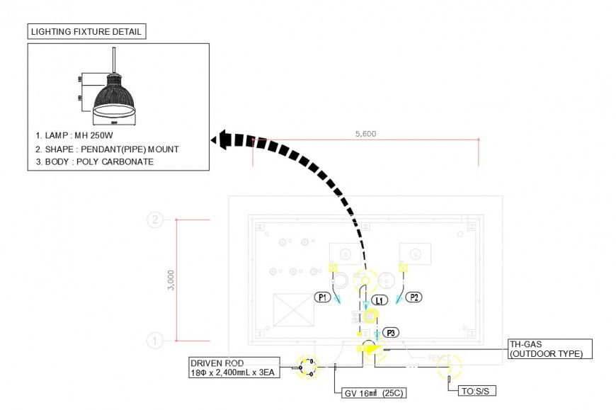 Drawings details of ceiling POP installation dwg file