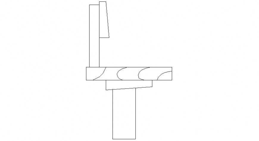 Drawings details of chair elevation 2d view autocad file