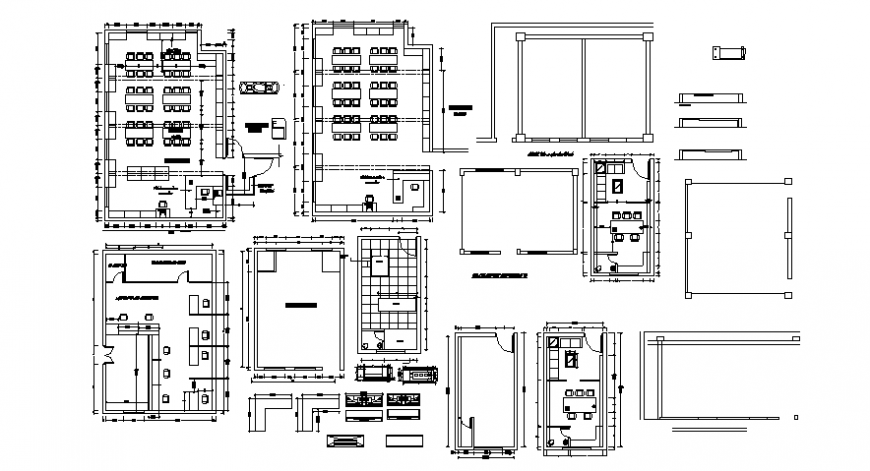 Drawings details of class room plan 2d view dwg autocad file