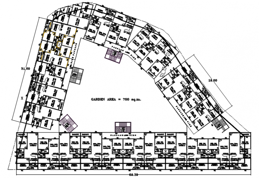 Drawings details of club housing units CAD layout plan in autocad file
