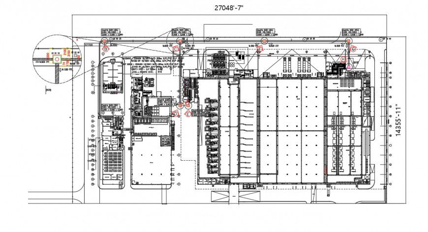Drawings details of commerce building floor plan dwg autocad file