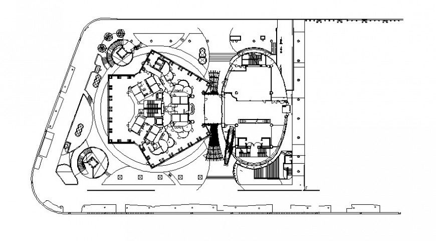Drawings details of commercial building hub 2d view plan autocad file