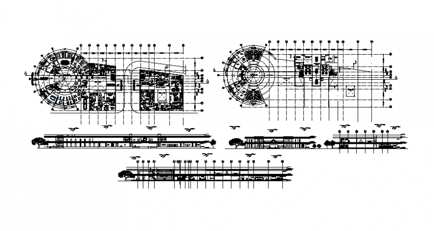 Drawings details of commercial building units elevation plan autocad file
