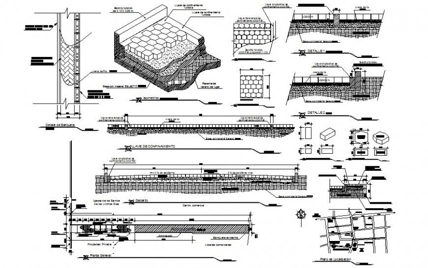 Drawings details of construction units block 2d view dwg autocad file