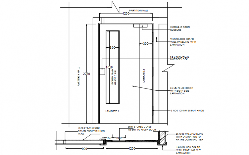 Drawings details of door and elevation autocad file
