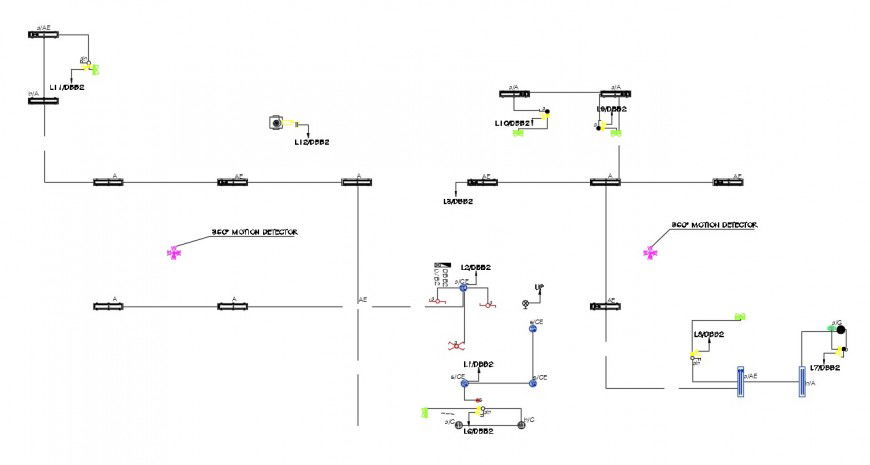 Drawings details of electrical circuits diagram 2d view dwg file