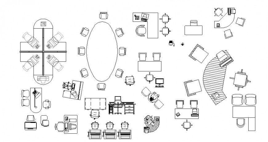 Drawings details of furniture units block dwg 2d view autocad file