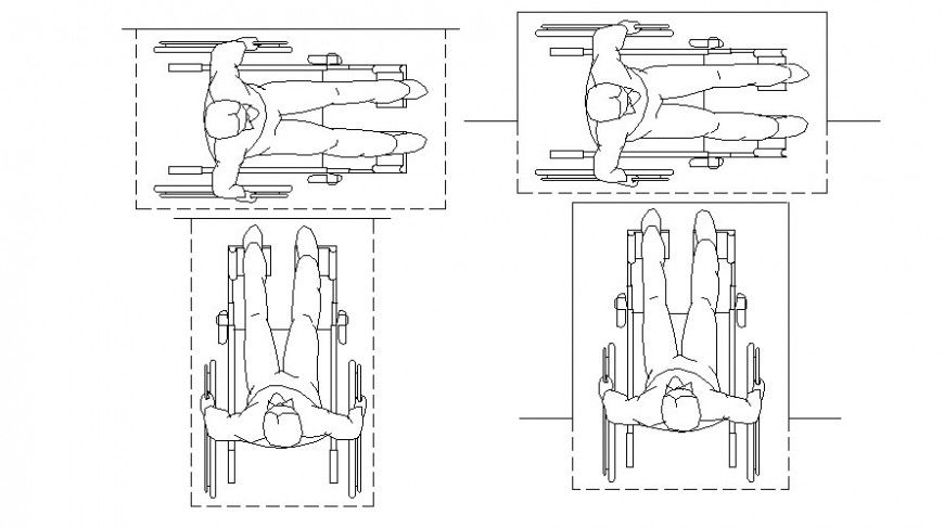 Drawings details of handicap 2d view autocad file