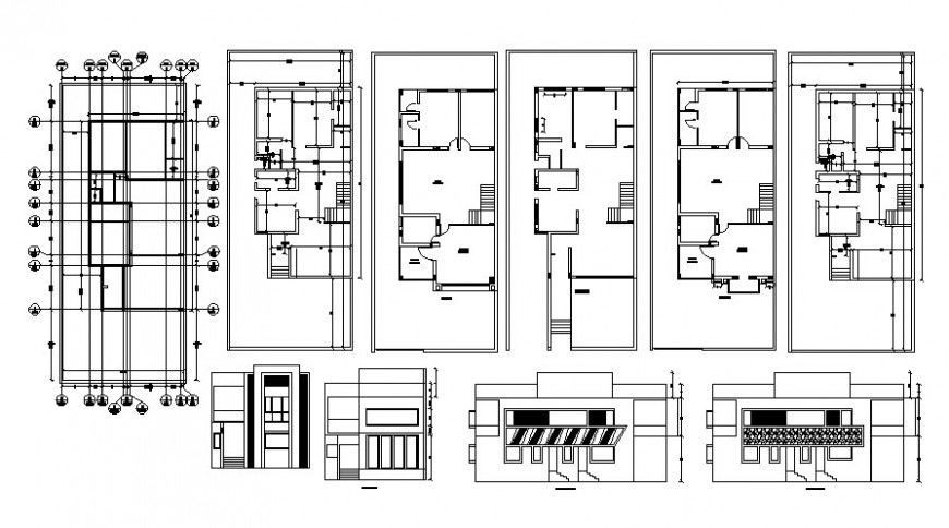 Drawings details of housing apartment 2d view autocad software file