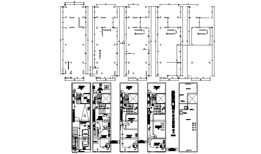 Drawings details of housing apartment 2d view floor layout plan dwg file