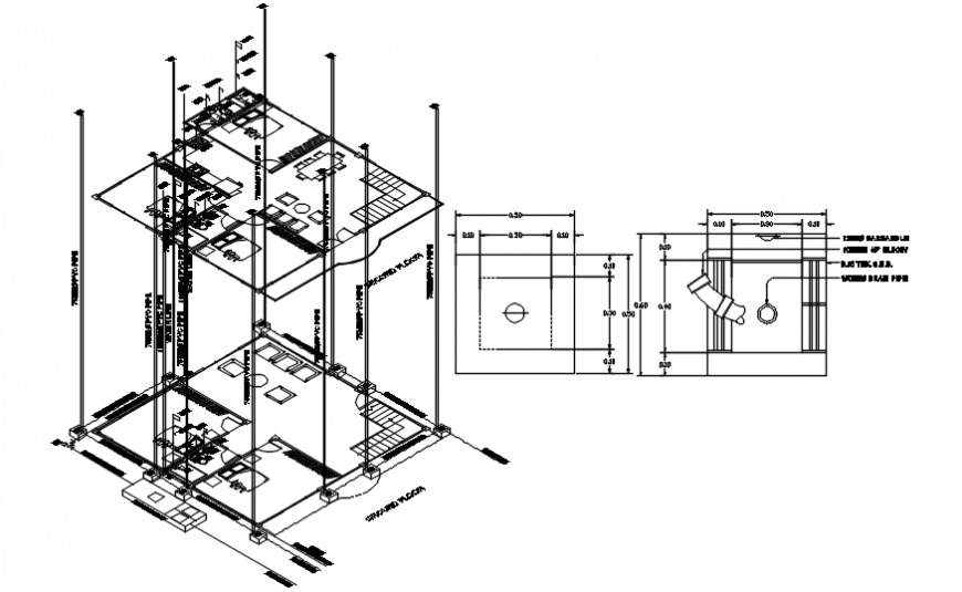 Drawings details of housing blocks dwg autocad software file