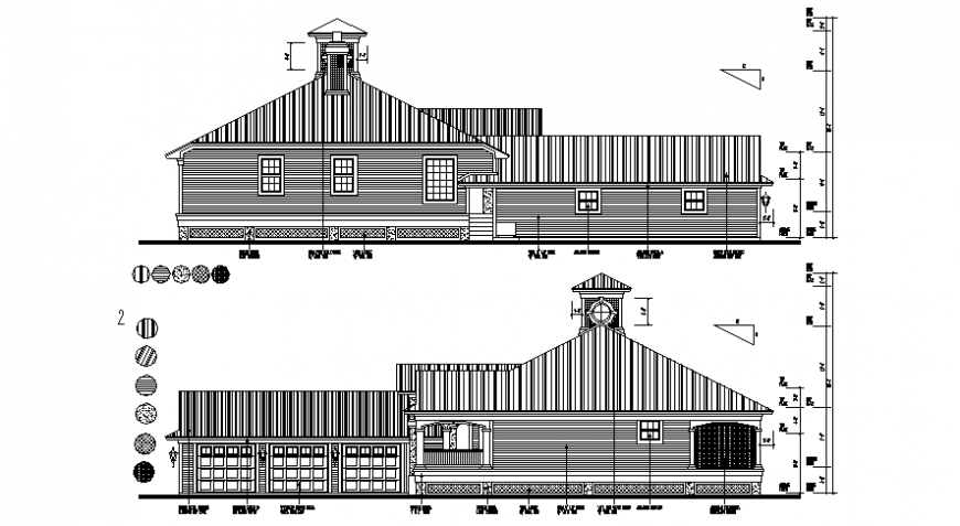 Drawings details of housing units elevation dwg autocad file